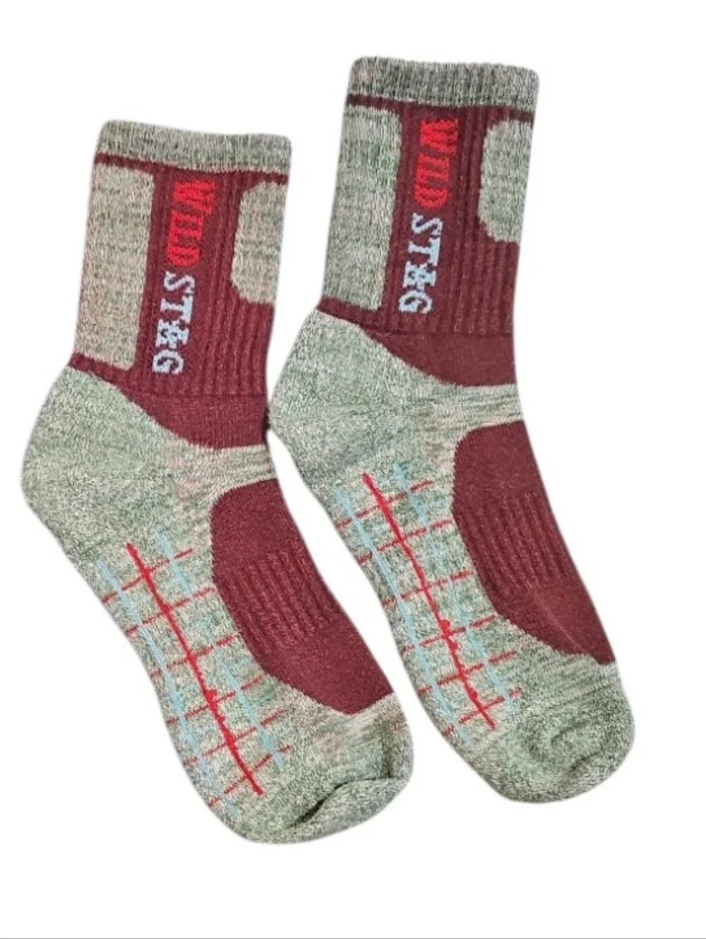Wild Stag Insect Shield Hiking Socks 2 Pair Pink Green Bug Repellent Outdoor
